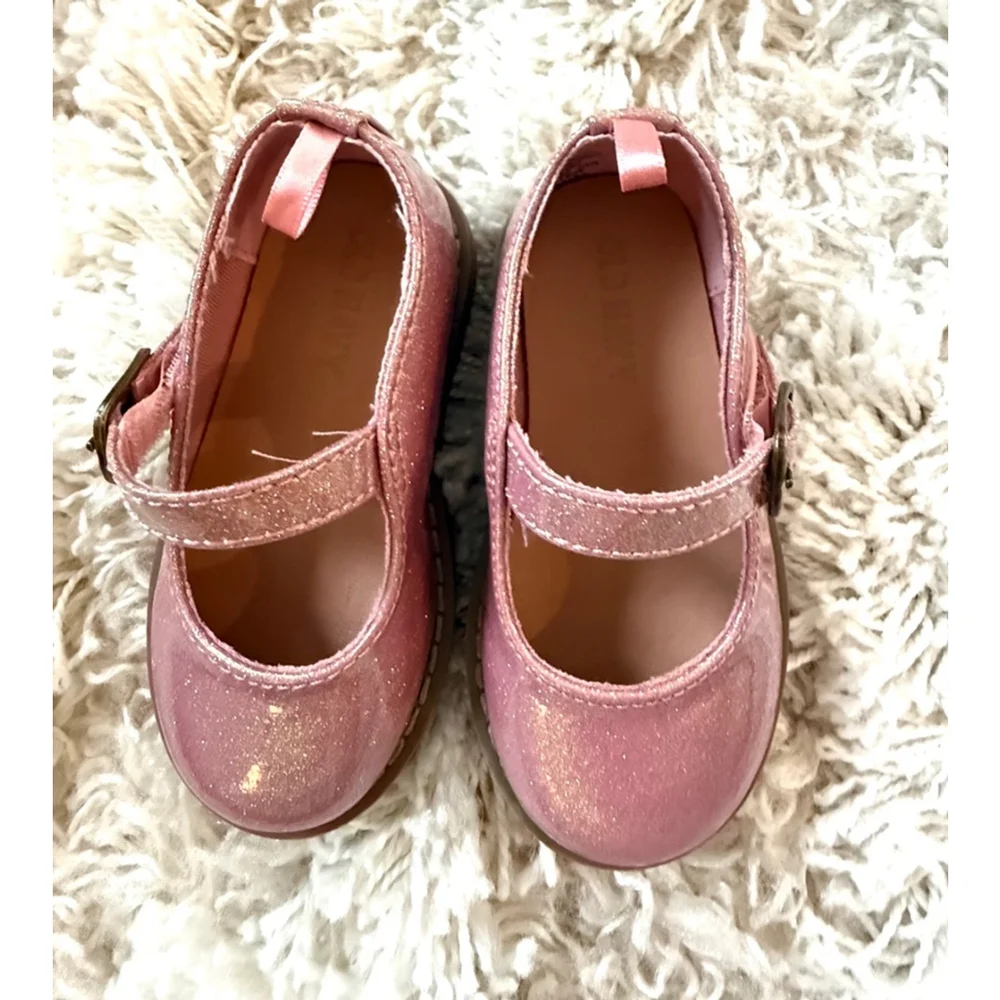 Toddler Old Navy Mary Janes Size 5 Pink Glitter Shoes